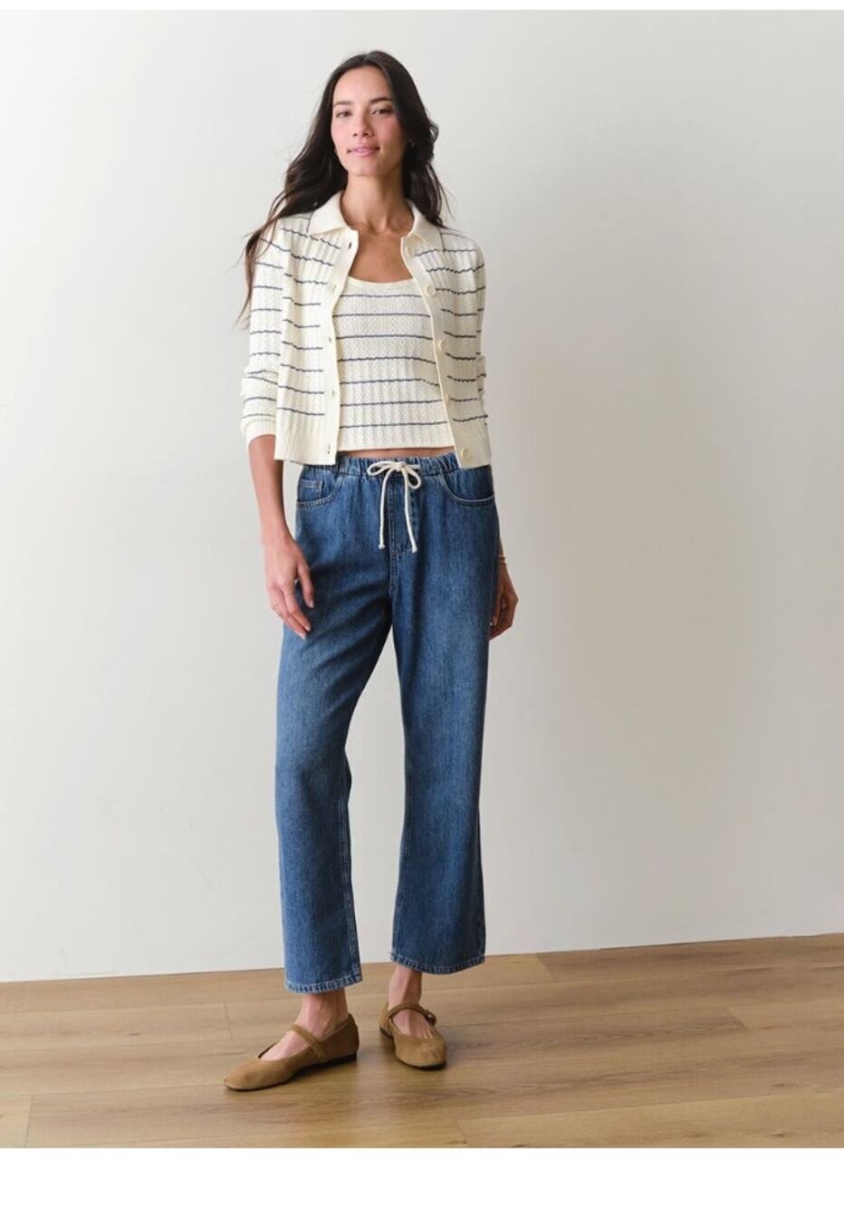 NWT Marine Layer Denim Drawstring Pants Jeans Size Small